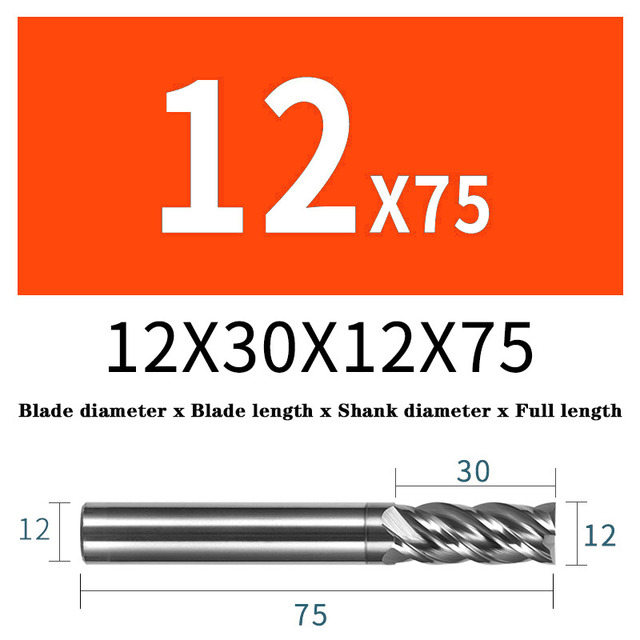 HRC68 Solid Carbide End Mills 4 Flute Tungsten Steel Milling Cutter Face Tools Milling Cutter For Titanium Stainless Steel Alloy