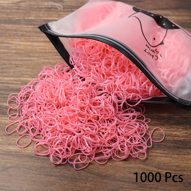 1000pcs Elastic Hair Bands Ponytail Hairband Colorful Rubber Band Scrunchies Disposable Baby Hair Accessories Cute Hair Ties