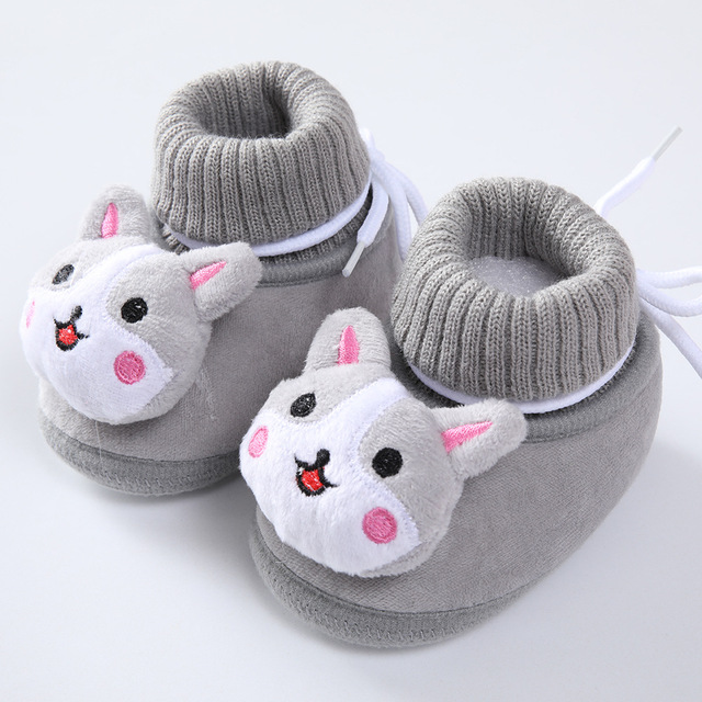 2022 New Winter Baby Shoes Infant Cotton Shoes Warm Shoes Plush Thick Medium High Tube Sock Baby Toddler Shoes Soft Shoes