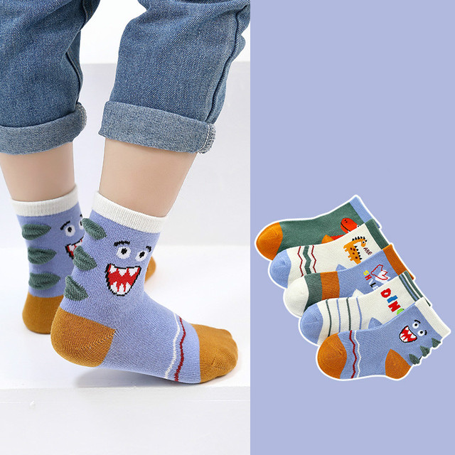 2022 5pairs/lot Children Cotton Boys Girls Socks Cute Cartoon Pattern Kids Socks for Baby Boy Girl Sport Pattern Suitable for 1-12Y