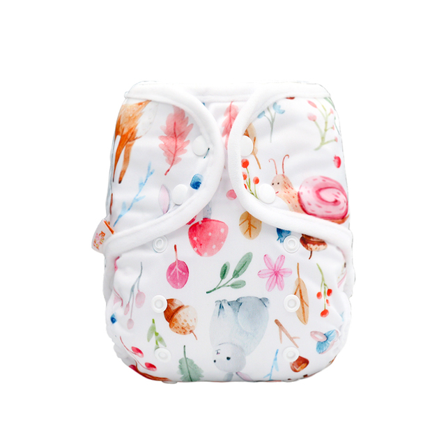 Rainbow And Iris Waterproof Washable Cloth Diaper Cover Wrap With Daisy Floral Print Newborn Decor 3-15kg