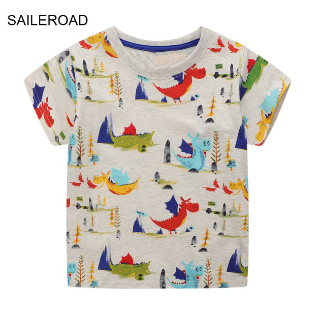 Seieroad Baby Girls 2-7 Years Animation Short Sleeve Cotton T-Shirt For Boys T Shirt Tops