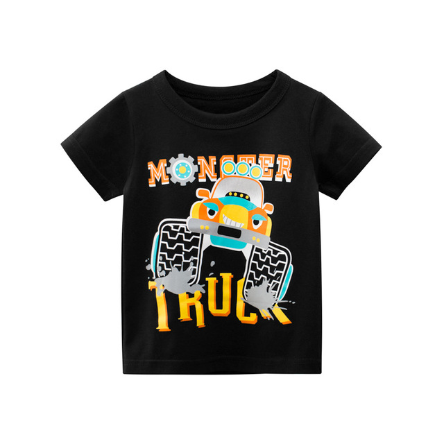 2-8 years old children's summer T-shirt, children's clothing, short-sleeved T-shirt, cartoon car T-shirt, children's cotton T-shirt