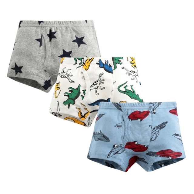 3pcs/set Cartoon Dinosaur Cotton Boys Boxer Underpants Children Panties Warm Cartoon Underwear Kids Panty Shorts 3-10 Years