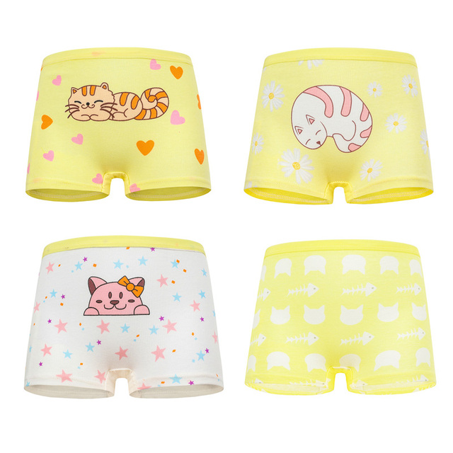 10 pieces/lot Design Children Girls Cotton Soft Lovely Panties Cartoon Baby Underwear for Girls Kids Boxer Panties Breathable