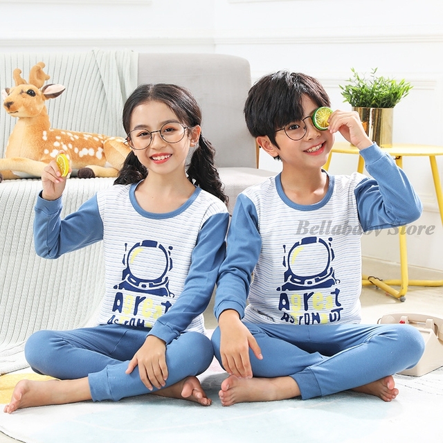 Baby Boy Girl Pajama Sets Korean Spring Pajamas For Kids Sleepwear Set Cotton Cartoon Cow Night Outfits Autumn Children Clothes