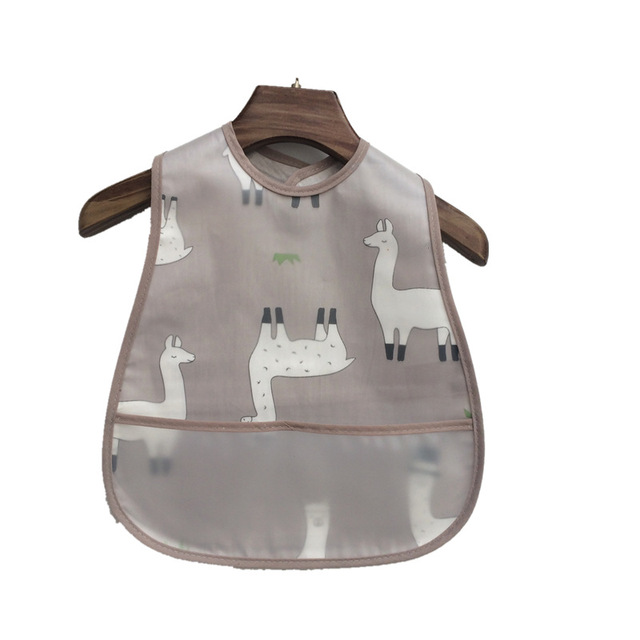 Baby Sleeves Waterproof Bib Cartoon Pattern Lunch Feeding Scarf Soft Cotton Baby Bibs EVA Layer Adjustable Saliva Cloth