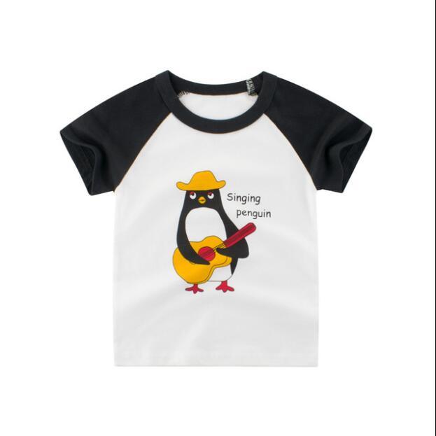 summer new shirt for boys girls boys cotton t-shirts tee baby short sleeve tshirt cartoon animal tops funny print children clothes