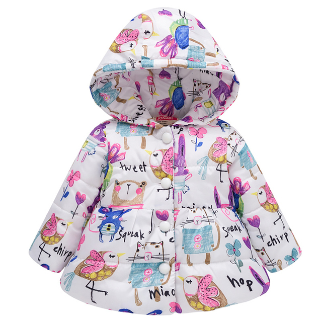 Baby Girls Boys Jackets Baby Clothes 2021 Autumn Kids Hooded Coats Winter Toddler Warm Snow Suit Baby Cotton Flower Outerwear