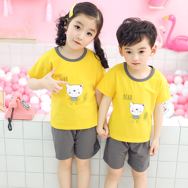 2022 Dinosaur Unicorn Panda Children's Clothing Summer Boys and Girls Clothes Teenagers Kids Suits Boys Sets Girls Outfits