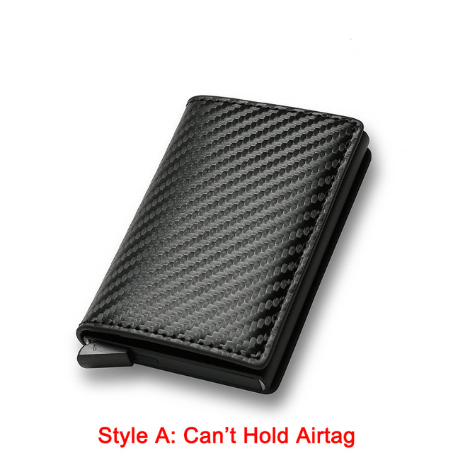 Credit Card Holders Rfid Airtag Wallet Men Carbon Fiber Thin Bank Card Holder Case Airt Tag Male Smart Mini Wallet Macsafe