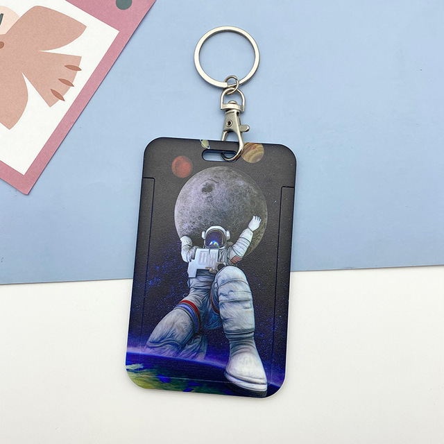 New Cartoon Space ID Credit Bank Card Holder Students Bus Visiting Card Case Door ID Badge Cards Cover for Women Men Pendants