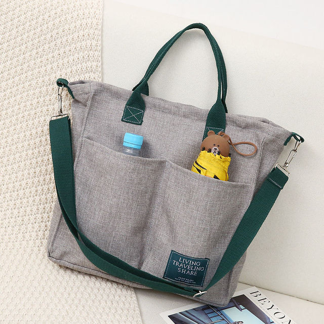 Women Canvas Handbags Female Shopping Bags Shoulder Bag Environmental Storage Bag Reusable Foldable Eco Grocery Bags Bolso