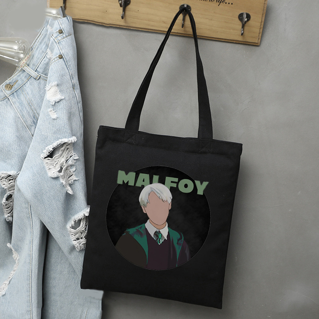 Draco Malfoy Shopping Bags Shopper Travel Bags Canvas Woman Tote Mom Designer Canvas Bags Cheap Printed Shopping Tote