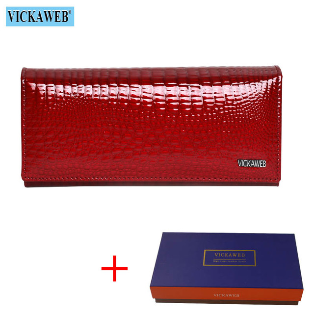 Women's Genuine Leather Magnetic Clip Wallet Fashion Long Wallet Card Holder Free Gift