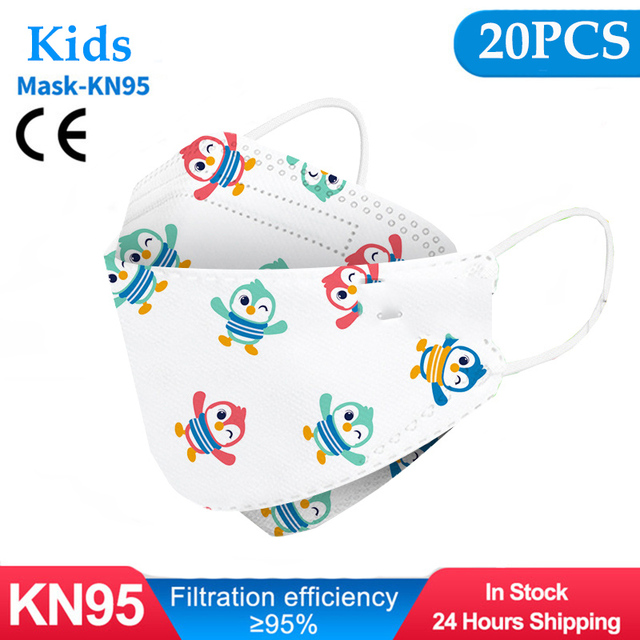 Kids KN95 Masks Fpp2 Certified Dustproof Breathable Mask Kids Masks Mascarillas fpp2 Niños Masque Enfant Jetable ffp2masque