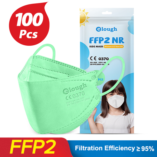 Elough Mascarillas FPP2 Ninos 6-12 Años 4 Layers Infant FFP2 Kids Children Masks FFP 2 ffp2Mascarilla KN95 Infantil Mask