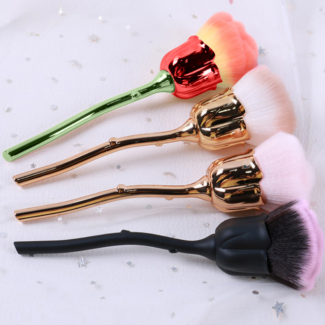 Flower Nail Brush for Manicure Rose Nail Art Brush Nail Extensions Popular Tools Round Small Gel Polish Dust Cleaning Brushes