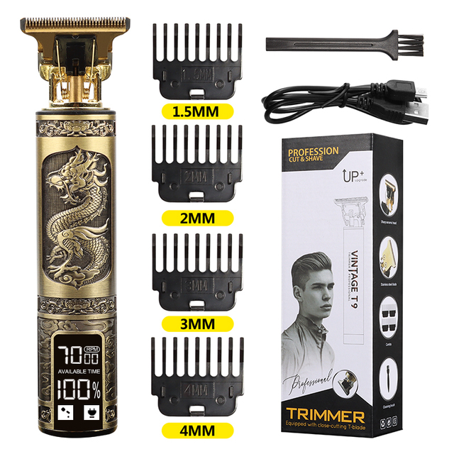 T9 Hair Clipper Electric Shaver Professional Barber Hair Trimmer Machine 0mm Hair Cutting Machine For Men USB Rechargeable HIENA