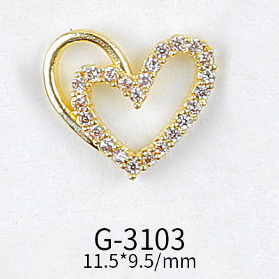 Net Red Nail Art Zircon Love Jewelry Series Candy Love LOVE Double Layer Three-dimensional Love Preservation G-3089