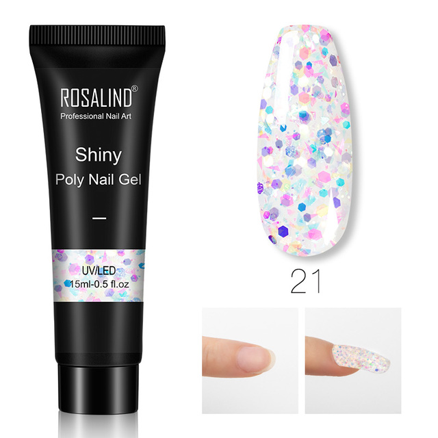 Rosalind 15ml Poly UV Nail Extension Gel 102 Colors Nail Art Design Manicure Semi Permanent Varnish Nail Polish Building Gel