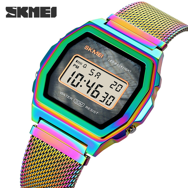 SKMEI Digital Movement Male Wristwatch Countdown Calendar Alarm LED Display Men Electronic Watch Relojes para hombre Montre