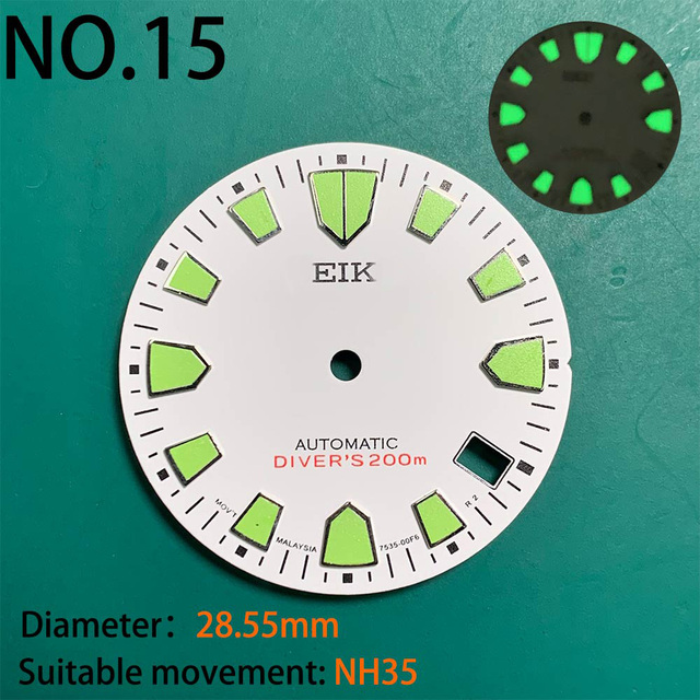 Nh35 ساعة مزدوجة الهاتفي جديد C3 مضيئة تعديل ساعة حرفية skx007 SKX006 صغيرة ملليمتر 28.5 مللي متر أذن البحر nh35 العالمي