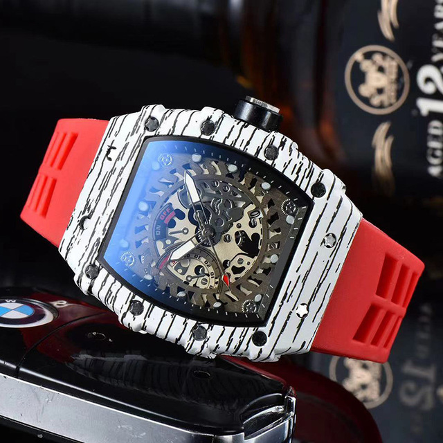 New 3 Pin Quartz Watch Transparent Bezel Men Automatic Watch Men Designer Wristwatches Waterproof Reloj Hombre