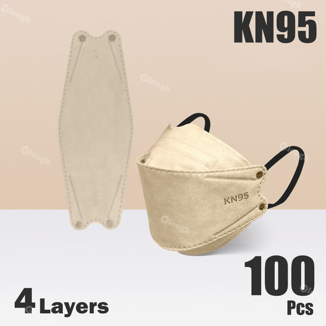 قناع السمك FFP2 4 Layer KN95 أقنعة الوجه FFP2 Mascarillas FPP2 وافق أوروبا ffp2fan Morandi اللون الكبار قناع FFP 2 10-100 قطعة