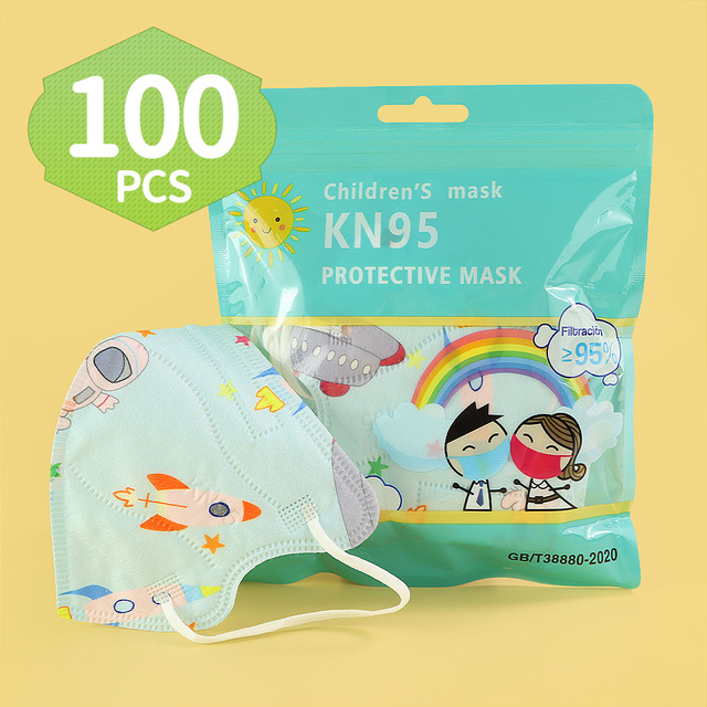 FFP2 KN95 Unicorn Mask For Kids Thicker Mask 5 Layers KN95 Mask Children Anti-Fog Mouth Mask Student Respirator Mask