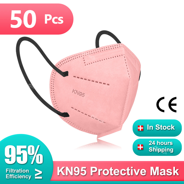 10-200pcs Colorful Masks FFP2 Mascarillas KN95 Certified Mascarilla FPP2 homology ada Cubrebocas KN95 Face Mask KN 95 Adult