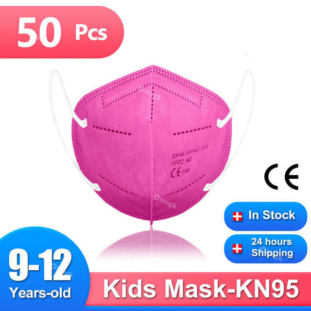 9-12 سنة الأطفال FFP2 أقنعة 5 طبقات Mascarilla KN95 Infantil FFP2mask Niños Mascarillas FPP2 Homologada الاطفال قناع FP2