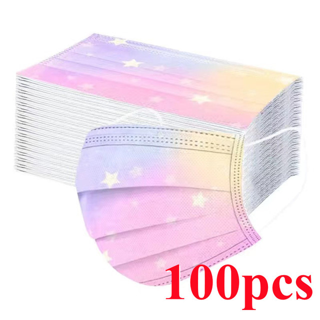 10-100pcs Disposable Face Mask 3 Layer Non-woven Filter Star Mouth Face Mask Anti-Dust Adult mascarillas quiurgicas homology adas