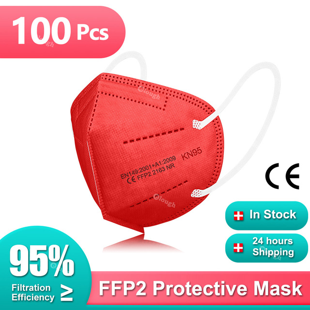 10-200 قطعة KN95 قناع ffp2 الوجه mascarilla fpp2 homologada 5 طبقات واقية mascarillas fp2 الالوان FFP2Mask mascherina ffpp2