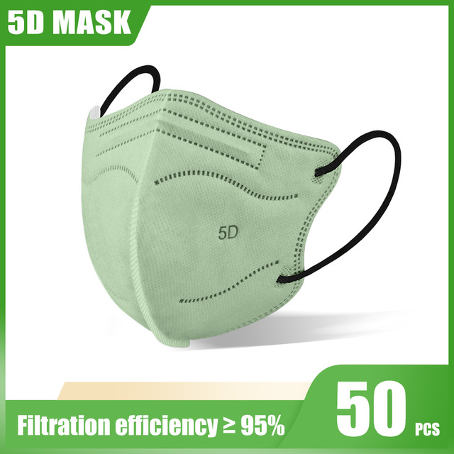 20/50/100pcs 5D FFP2 Masks Morandi Adult KN95 Face Mask CE Approved FPP2 Mascarillas Security Protection ffp2fan