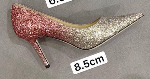 luxury designer high heel shoes for women genuine leather glitter sexy wedding shoes