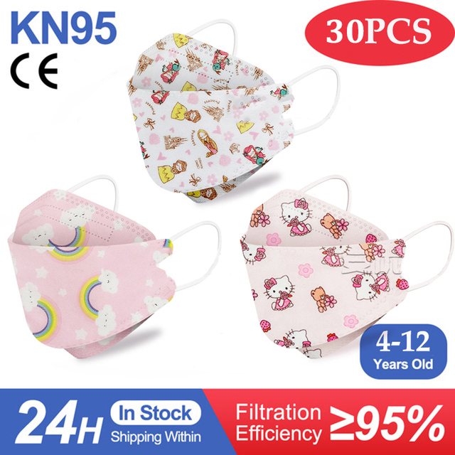 Kn95 أقنعة الاطفال fpp2 المعتمدة قناع للطفل الأسماك المطبوعة الكرتون الفم قناع KN95 Mascarilla Infantil kf94fan ffp2fan Ninos