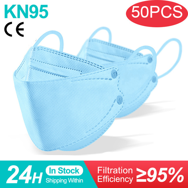 Kn95 Mask Lovely Disposable Girl Mask 4 Layer Dust Mask Filter Fish Shape FFP2 Children Mask Disposable Black Face Mask