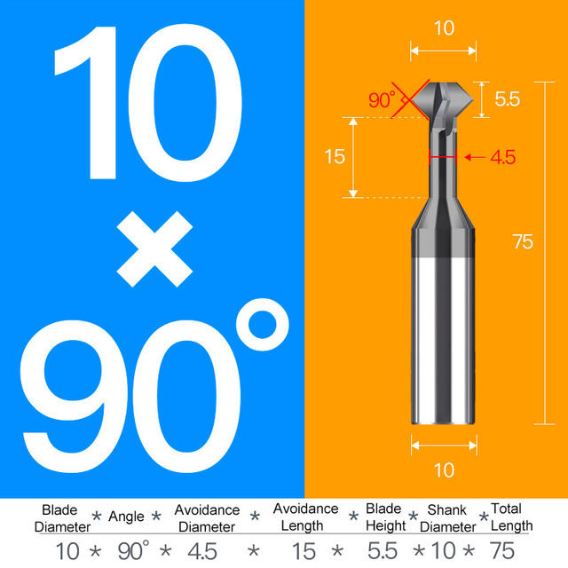 Tungsten carbide steel chamfering cutter 60 120 90 degree up and down double-sided machining coated milling cutter chamfering tools