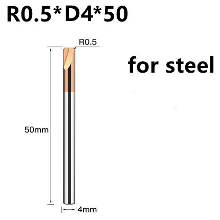 Tungsten Carbide Radius Corner Rounding Cutter End Mill Tool CNC R0.5 R1 R2 R3 R6 Chamfer Out Radish Quarter Circle Router