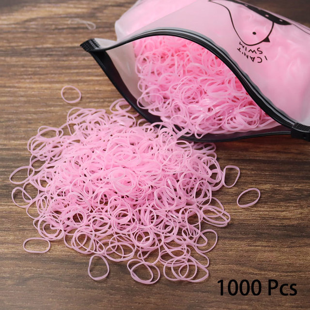 1000pcs Disposable Rubber Band Hairband For Kids Ponytail Hair Ties Colorful Elastic Hair Bands Baby Hair Accessories