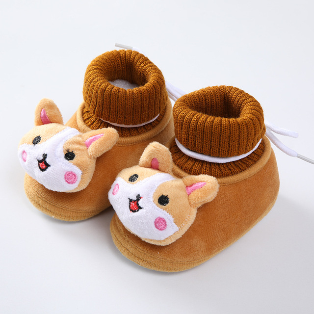 2022 New Winter Baby Shoes Infant Cotton Shoes Warm Shoes Plush Thick Medium High Tube Sock Baby Toddler Shoes Soft Shoes