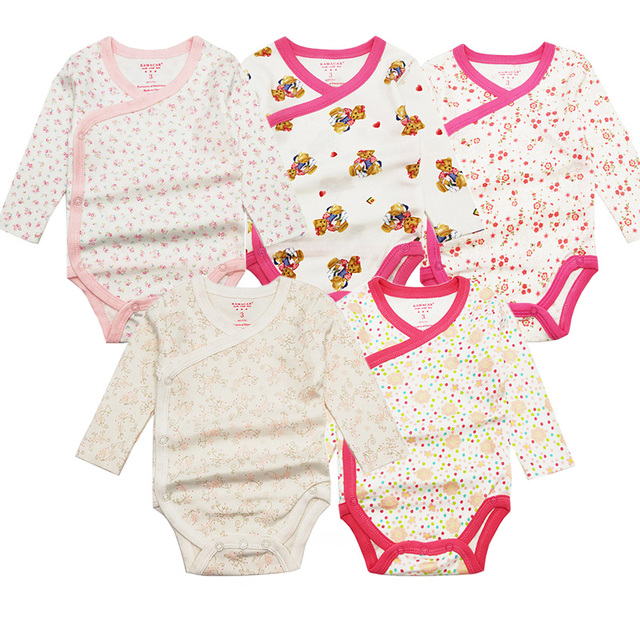 5pcs/lot Baby Bodysuits Autumn Newborn 100% Cotton Body Baby Long Sleeve Underwear Infant Jumpsuits Boys Girls Pajamas Clothes