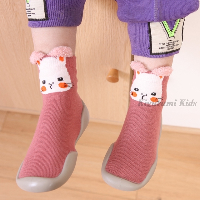 Baby First Shoes Baby Girls Newborn Knitwear Socks Warm Infant Winter Shoes Fox Rabbit Cartoon Kids Boy Casual Shoes 2021