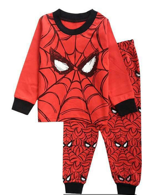 New Spider-Man cartoon children's long-sleeved pajamas children's champion home wear boys' underwear two-piece suit pajamas