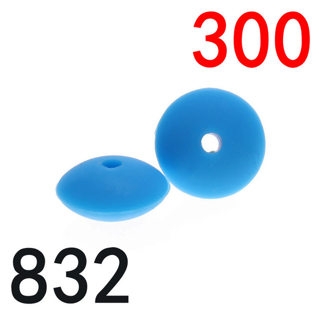 300pcs Silicone Flat Beads 12*6mm Chew Baby Teething Beads Lentil DIY Pacifier String Pearl Baby Toys Nurse Gift BPA Free