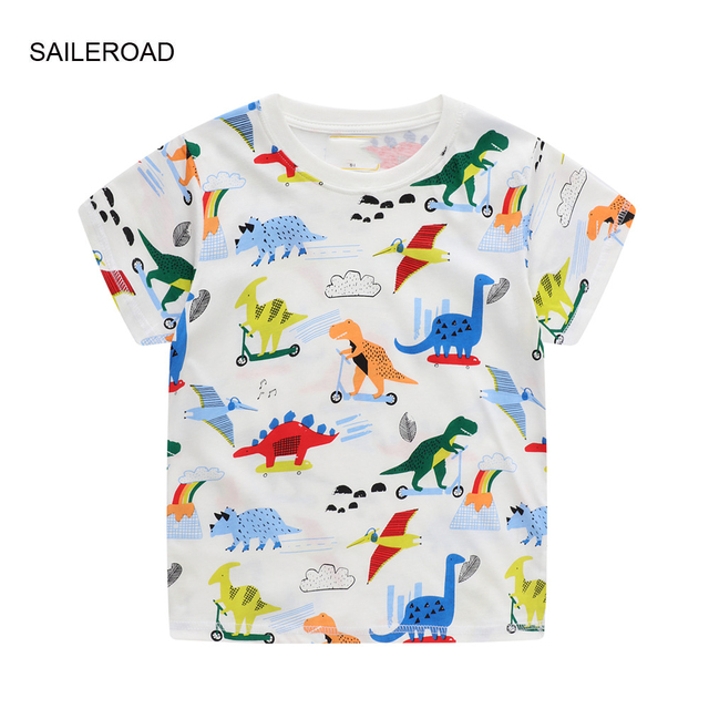 Seieroad Baby Girls 2-7 Years Animation Short Sleeve Cotton T-Shirt For Boys T Shirt Tops