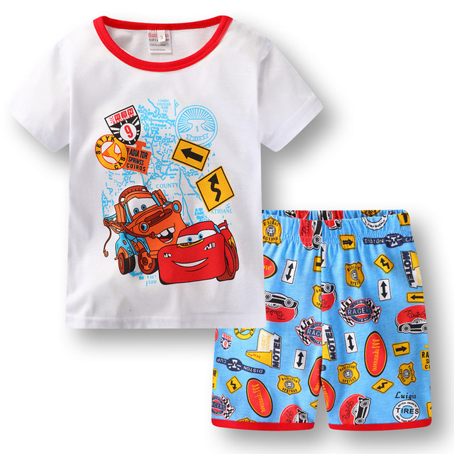 New Children Pajamas Sets Kids Boys Girls Cars Baby Clothes Sleepwear Cotton Pajamas Lightning McQueen Cartoon Sleepwear Set