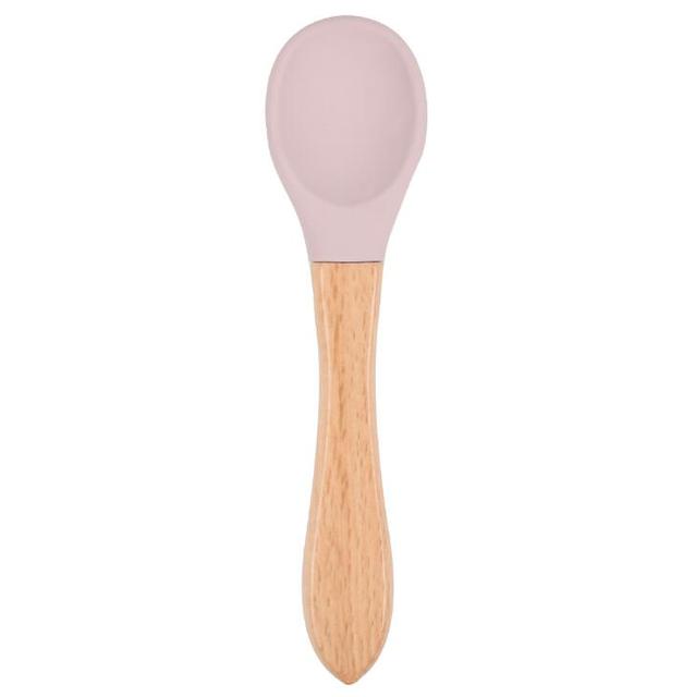 Baby Silicone Bowl Feeding Tableware Children Suction Bowl Plate Wooden Handle Silicone Spoon Dish Set For Baby Kitchen Utensils