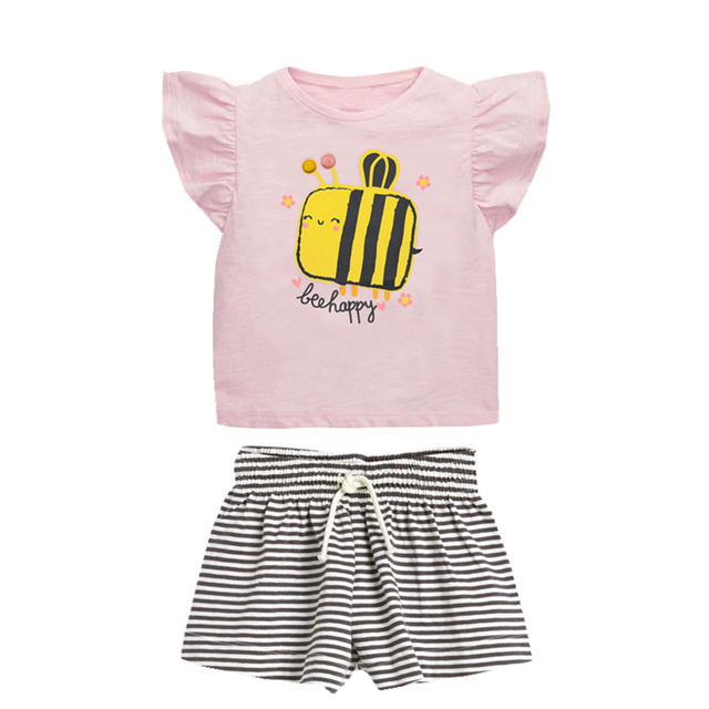 Kids Summer Clothes Boys Girls Cotton T-Shirts Sets Princess Girl Unicorn Printing Suits Children Boy Lapel Tops Pants Clothes